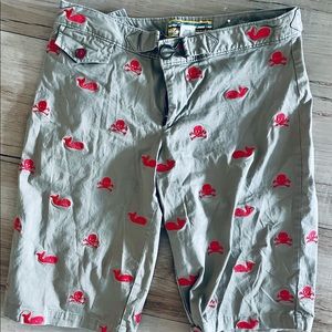 Libertine Skull & Bones Motif Khaki Shorts